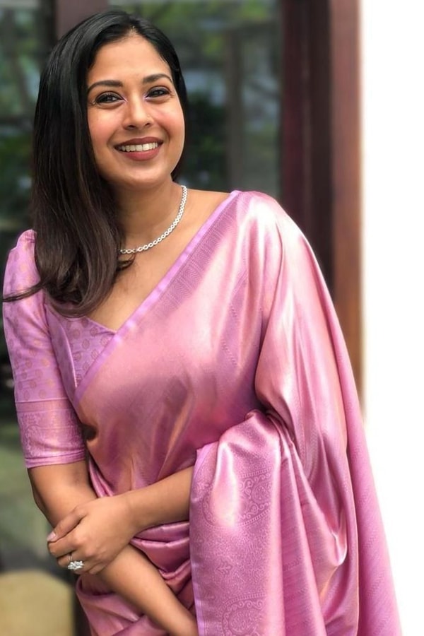 Tone-on-Tone Jacquard Banarasi Soft Silk Saree with Rich Pallu in Purple, Rust and Pink  in Surat