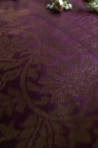 Tone-on-Tone Jacquard Banarasi Soft Silk Saree with Rich Pallu in Purple, Rust and Pink  in Surat video 2