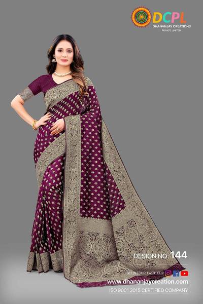 Traditional Charm Zari Weaving Border and Tassel Detail on Soft Silk Saree in Surat