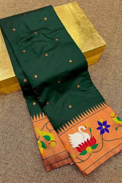 Traditional Paithani Silk Saree with Rich Meenakari Design in Surat