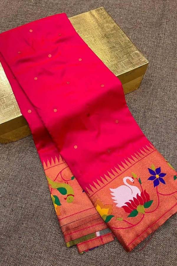 Traditional Paithani Silk Saree with Rich Meenakari Design  in Surat