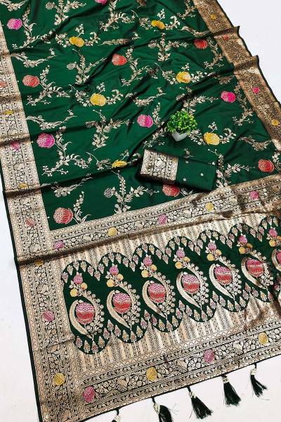 Traditional Soft Banarasi Silk Saree with Meenakari and Zari Detailing in Surat