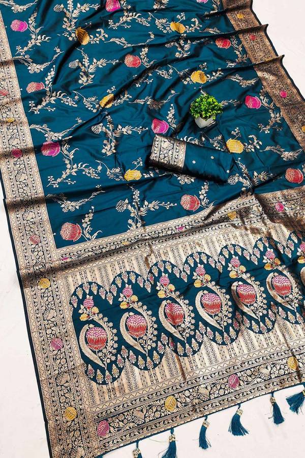 Traditional Soft Banarasi Silk Saree with Meenakari and Zari Detailing  in Surat