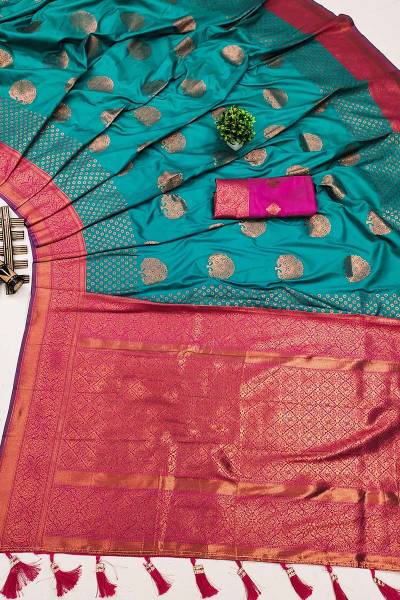 Traditional Soft Silk Saree with Stunning Copper Zari Design in Surat