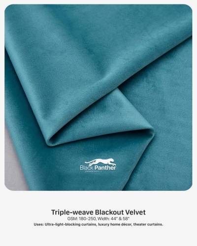 Triple-weave Blackout Velvet Fabric GSM 180 to 250 Width 44 Inch and 58 Inch for Luxury Curtains in Surat