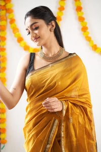 Two-Tone Contrast Pallu Banarasi Soft Silk Saree with Zari Buttis in Nine Colour Pairs  in Surat