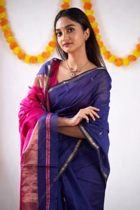 Two-Tone Contrast Pallu Banarasi Soft Silk Saree with Zari Buttis in Nine Colour Pairs  in Surat
