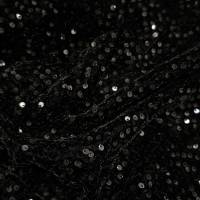 Velvet Luxe Black Sequin Fabric 7.05 Meter  in Surat