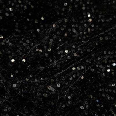 Velvet Luxe Black Sequin Fabric 7.05 Meter Manufacturers in Guwahati