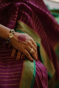 Wine Pinstripe Banarasi Soft Silk Saree with Contrast Green Zari Border and Striped Pallu  in Surat