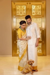 Yellow and Off-White Half and Half Banarasi Soft Silk Saree with Gold Zari Border  in Surat