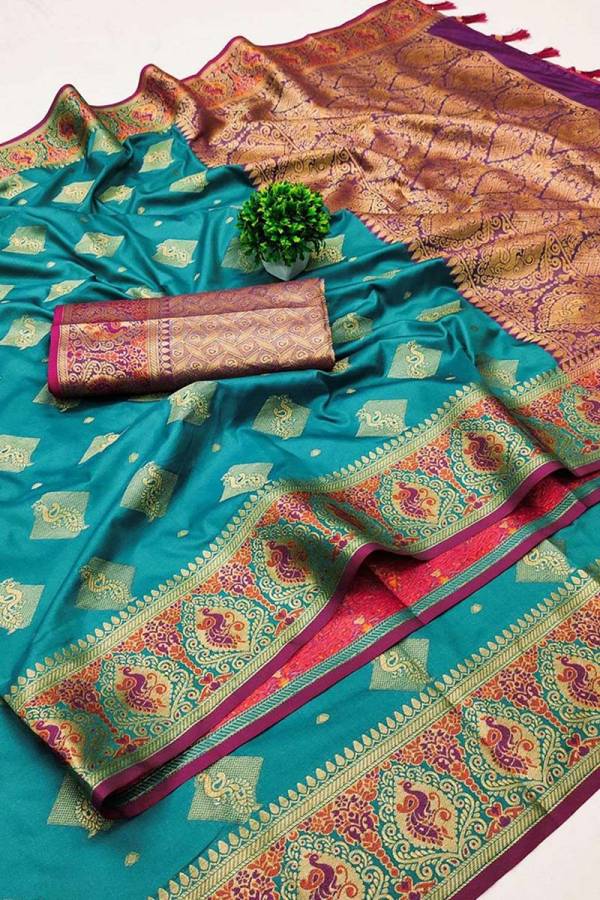 Zari Elegance Soft Pathani Silk Saree with Rich Pallu  in Surat