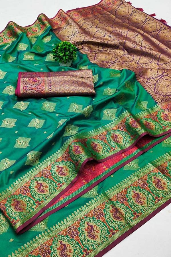 Zari Elegance Soft Pathani Silk Saree with Rich Pallu  in Surat