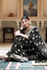 Zari Floral Butta Banarasi Soft Silk Saree with Brocade Pallu in Seven Festive Shades  in Surat