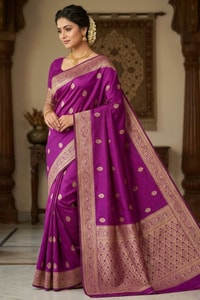 Zari Paisley Butta Saree with Wide Paisley Border and Rich Woven Pallu in Seven Shades  in Surat