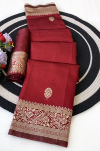 Zari Paisley Butta Saree with Wide Paisley Border and Rich Woven Pallu in Seven Shades  in Surat