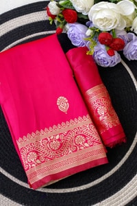 Zari Paisley Butta Saree with Wide Paisley Border and Rich Woven Pallu in Seven Shades  in Surat