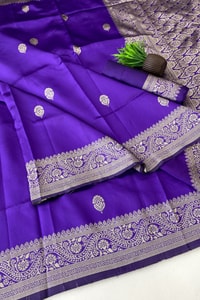 Zari Paisley Butta Saree with Wide Paisley Border and Rich Woven Pallu in Seven Shades  in Surat