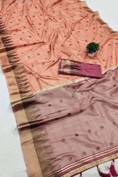 Zari Zigzag Soft Silk Saree with Weaving Contrast Border and Pallu Tassels in Surat