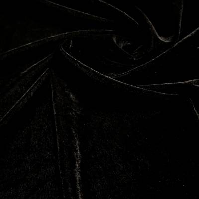 solid-velvet-fabric-black-3-meter in Surat