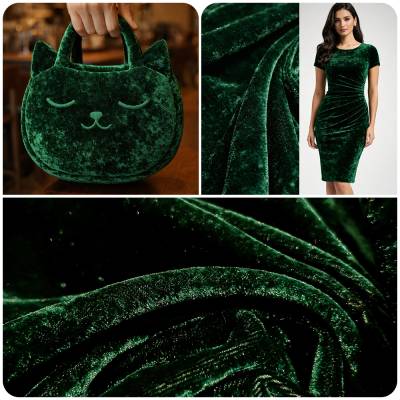 solid-velvet-fabric-green-5-meter in Surat