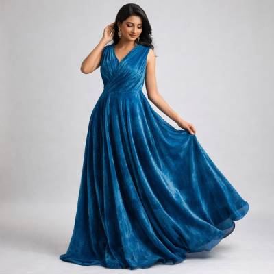 solid-velvet-fabric-sky-blue-1-meter Manufacturers in Delhi